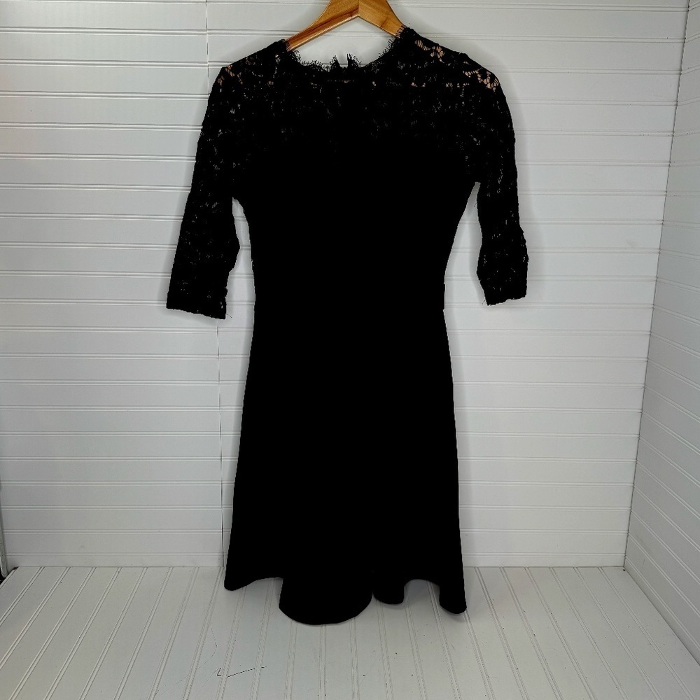 NWT Miss May Vintage Floral Lace Half Sleeve Dress Black Medium
